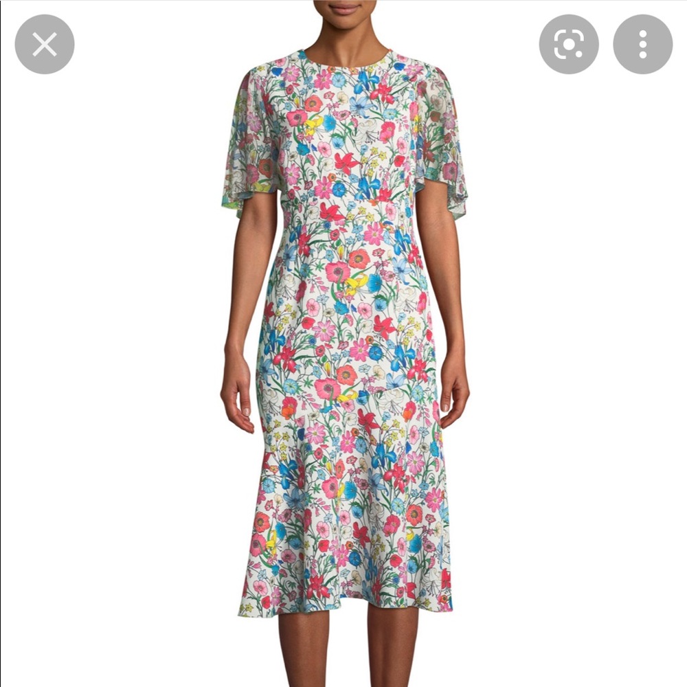 ELIE TAHARI Sabrina Floral-Print midi dress